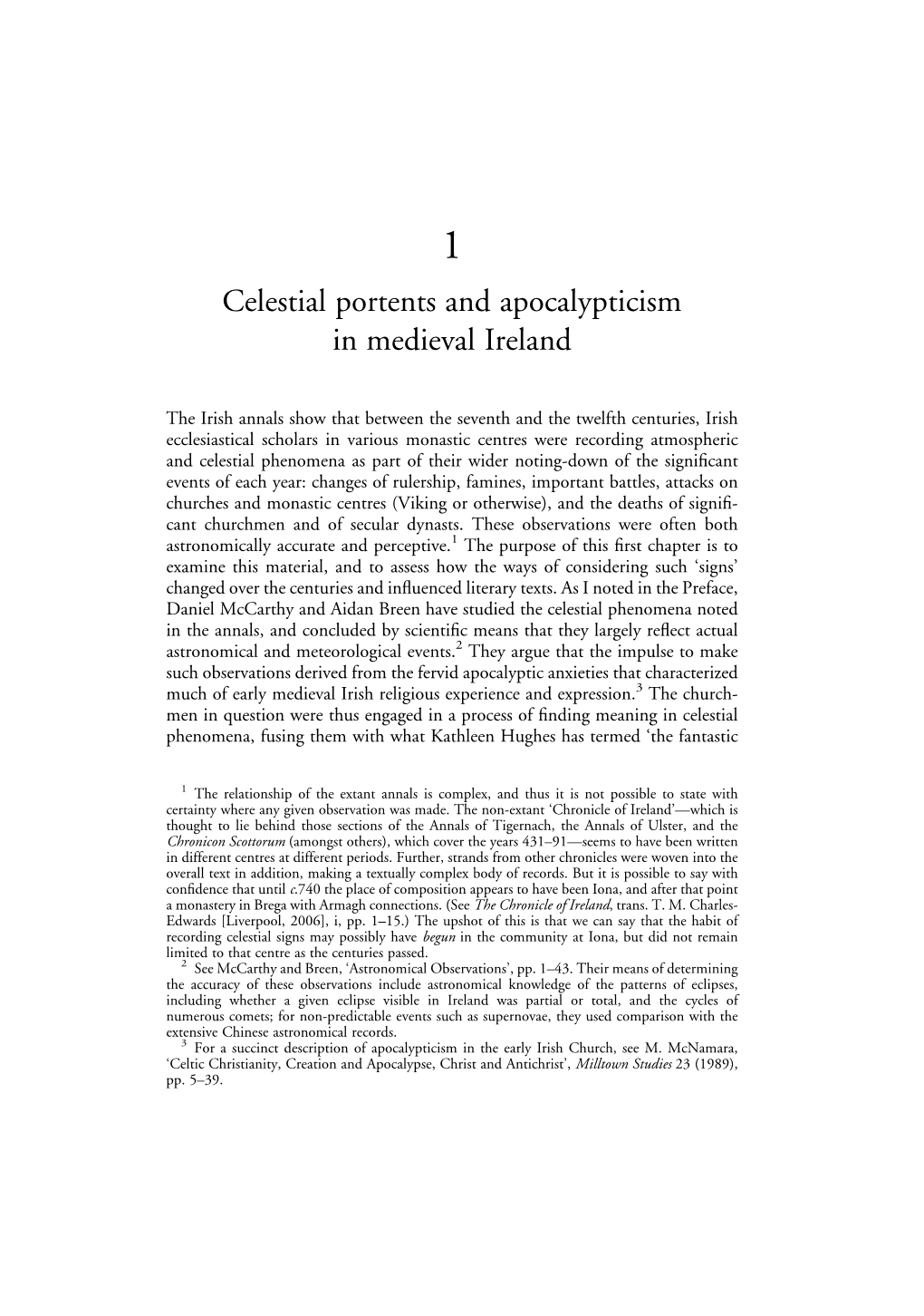 Celestial Portents and Apocalypticism in Medieval Ireland