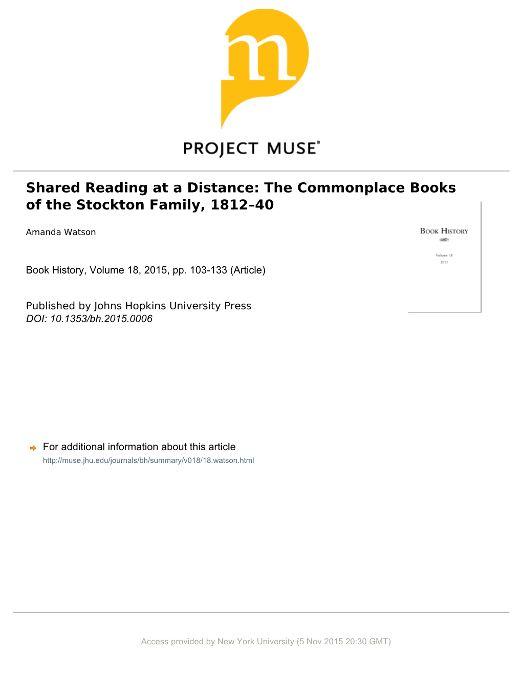 Shared Reading at a Distance: the Commonplace Books of The