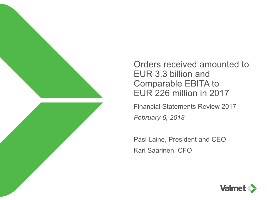 Valmet's Financial Statements Review 2017