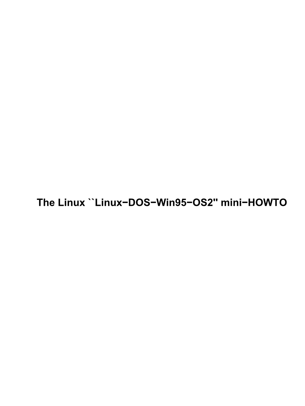 Linux-DOS-Win95-OS2