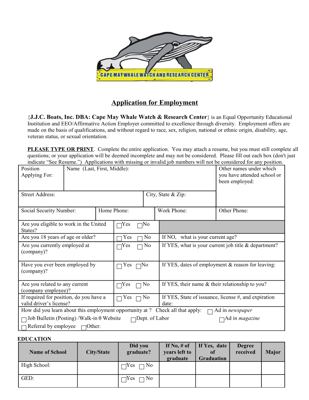 Application for Employment s45