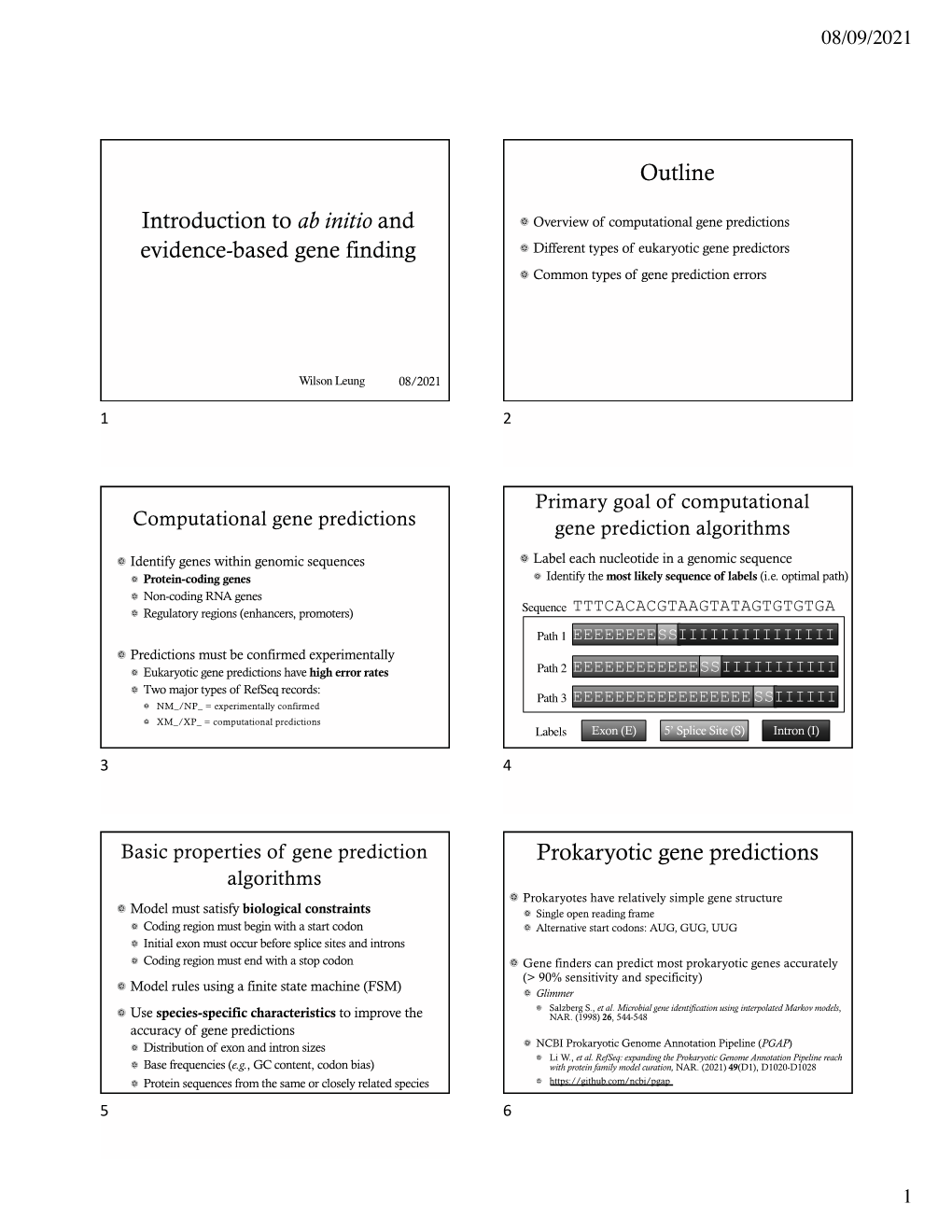 Introduction to Ab Initio and Evidence-Based Gene Finding