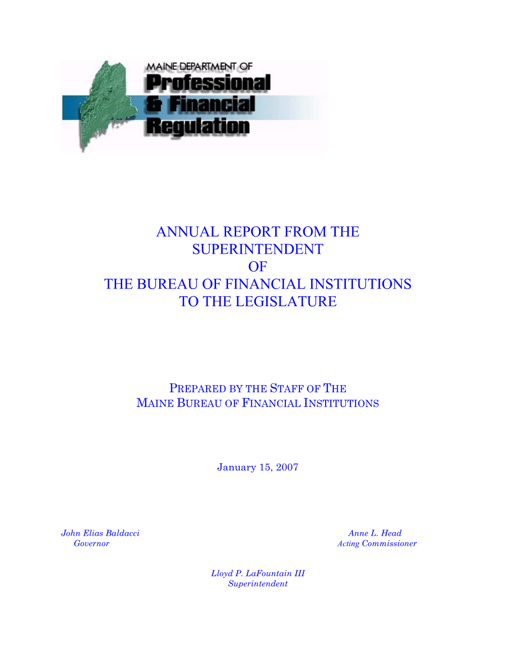 2007 Report to Legislature