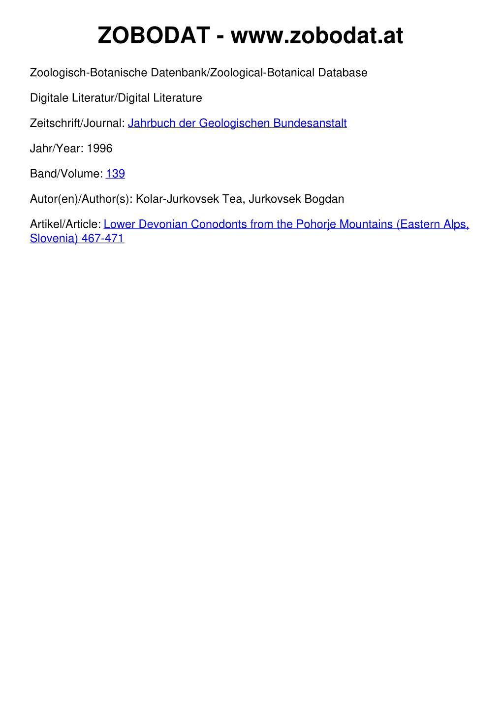 Jahrbuch Der Geologischen Bundesanstalt