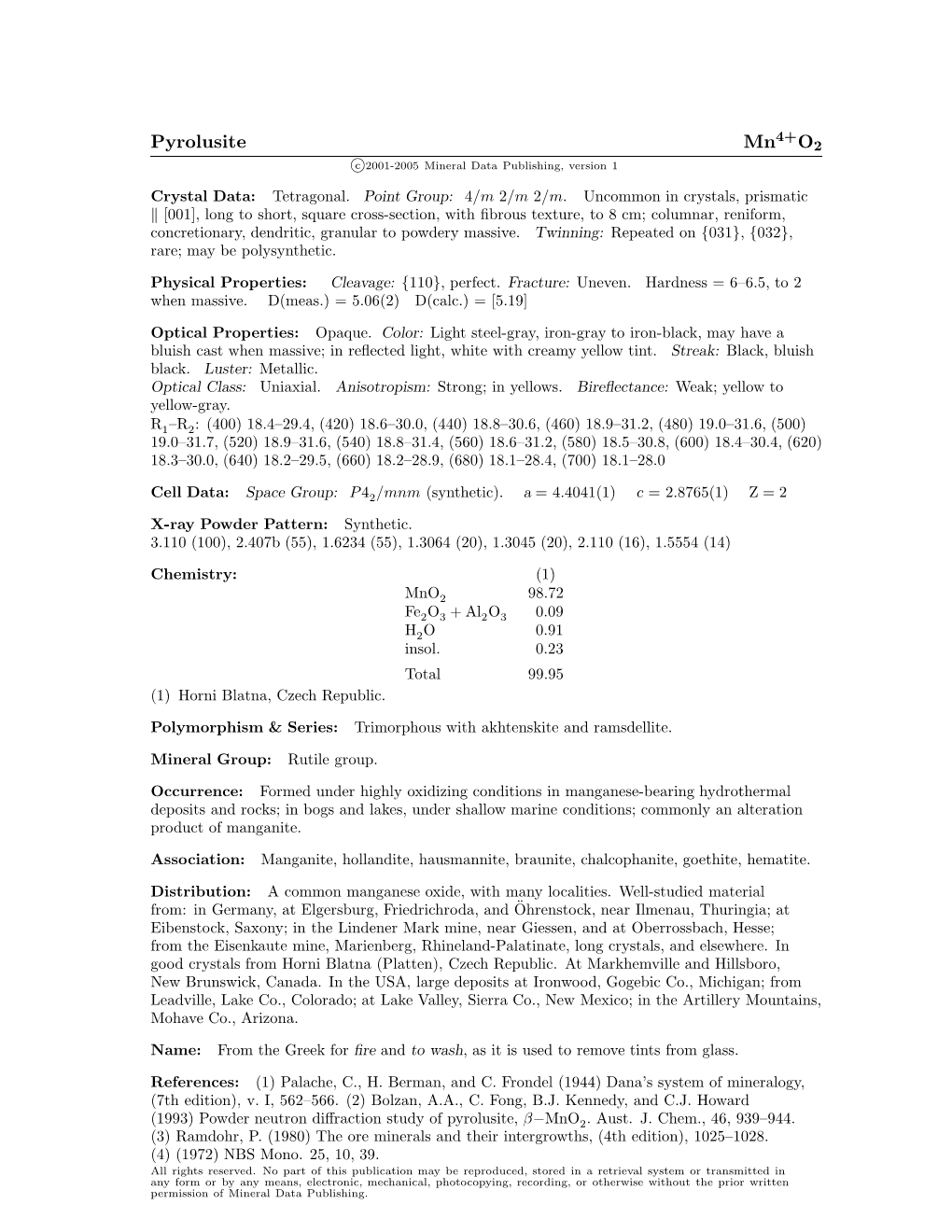 Pyrolusite Mn4+O2