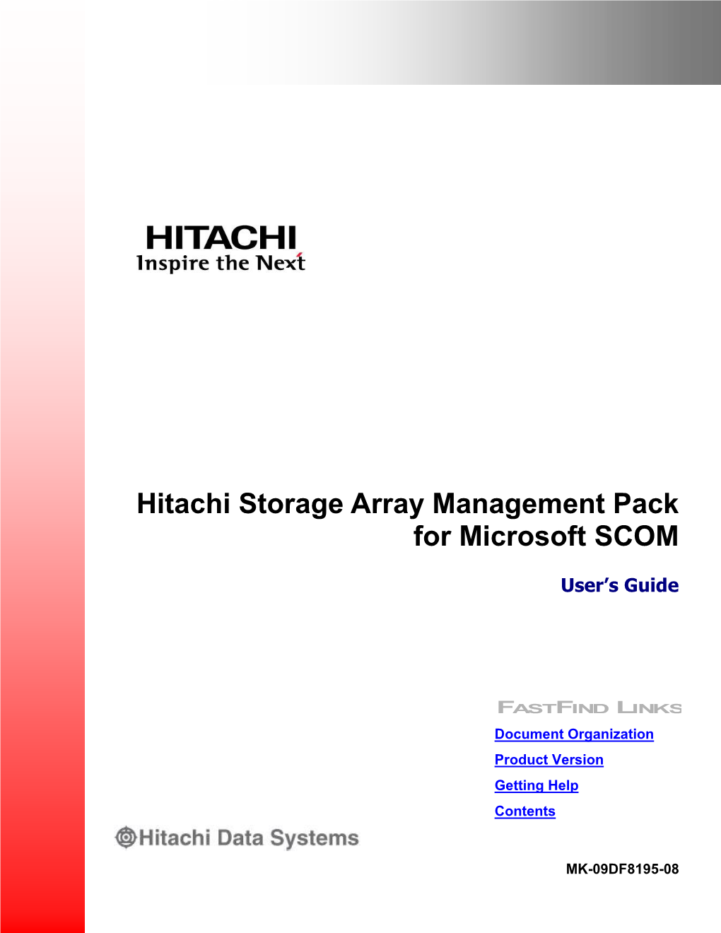Hitachi Storage Array Management Pack for Microsoft SCOM