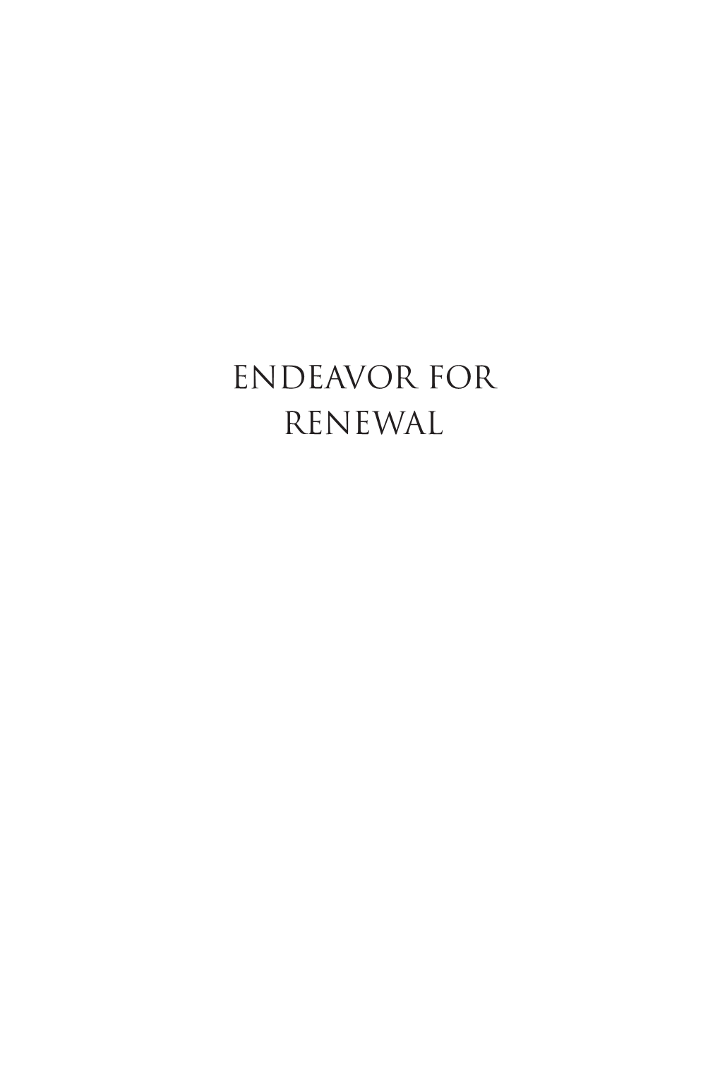 Endeavor for Renewal