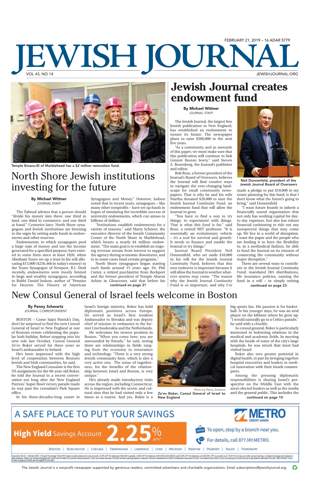 Jewish Journal Creates Endowment Fund by Michael Wittner JOURNAL STAFF