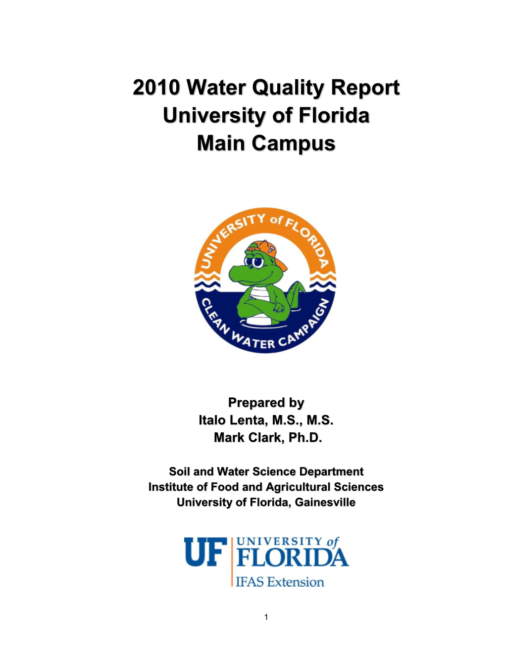 2010 Water Quality Report University of Florida Main Campus