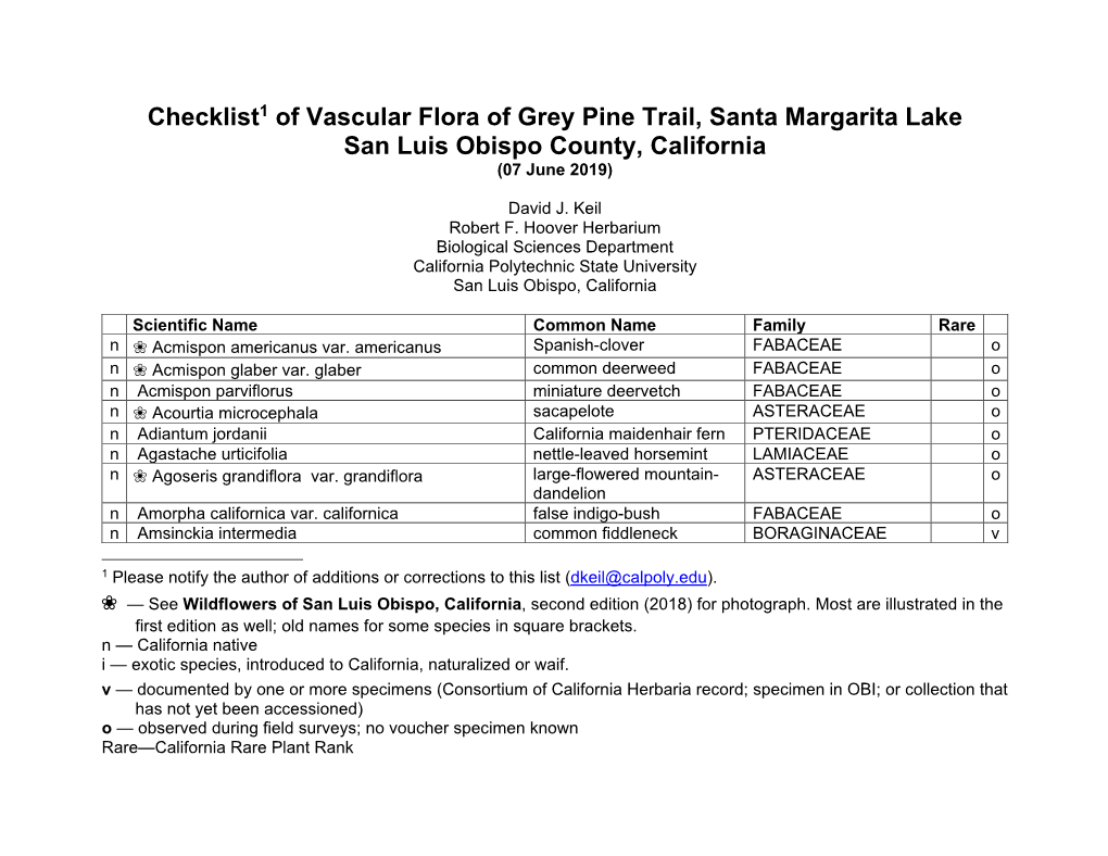 Grey Pine Checklist-07Jun19