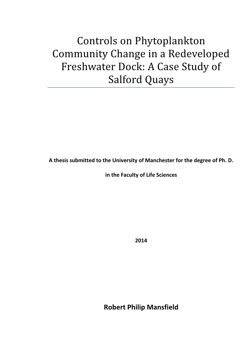 A Case Study of Salford Quays