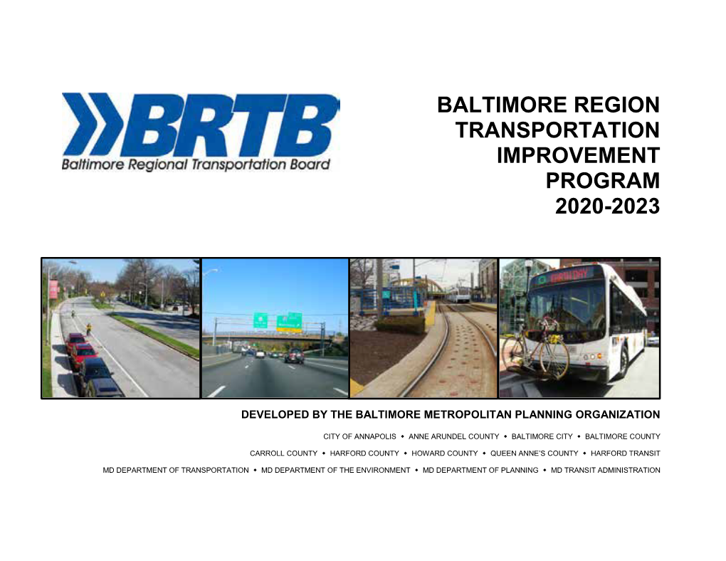 Baltimore Region Transportation Improvement Program 2020-2023