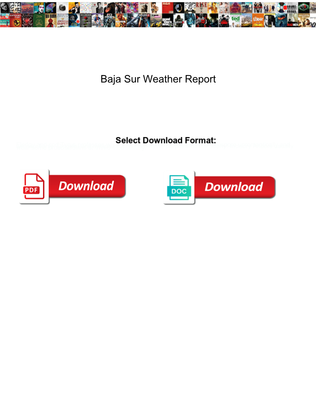 Baja Sur Weather Report