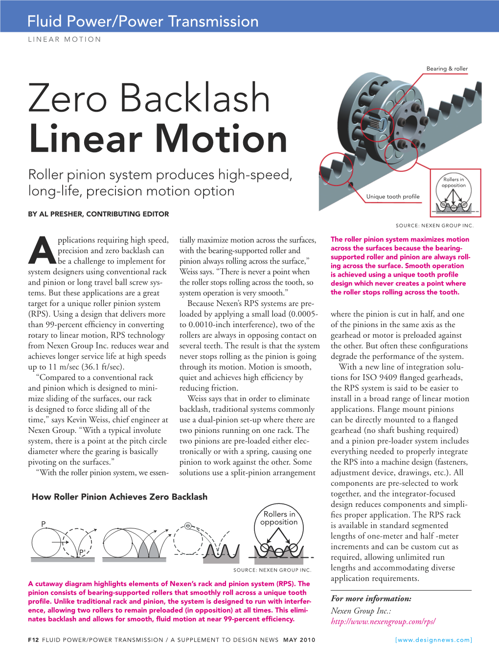 Zero Backlash Linear Motion