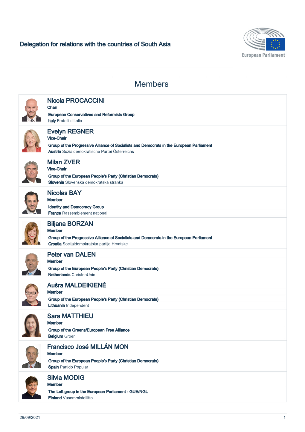 List of Members