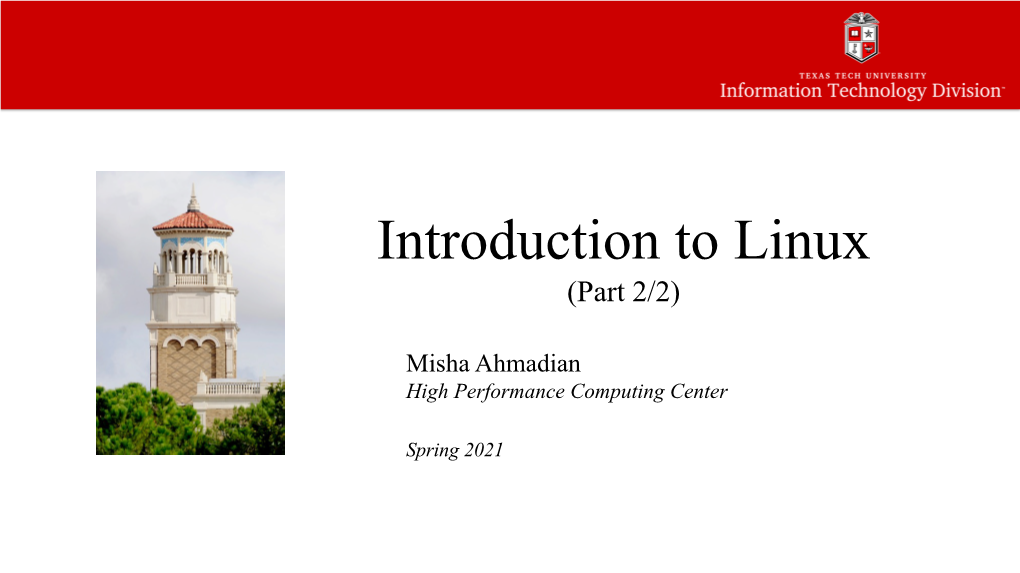 Introduction to Linux 2 Slides