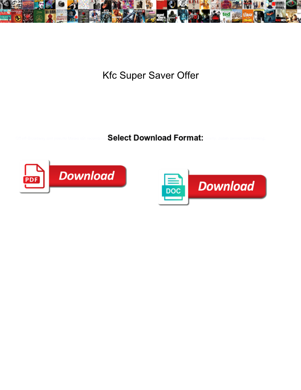 Kfc Super Saver Offer