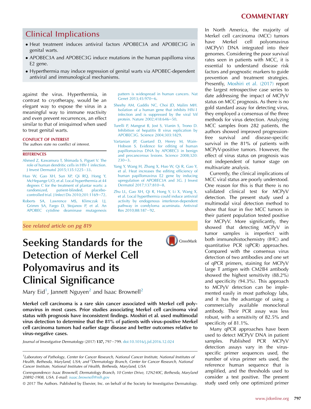 Of Merkel Cell Polyomavirus and Its Clinical&Nbsp