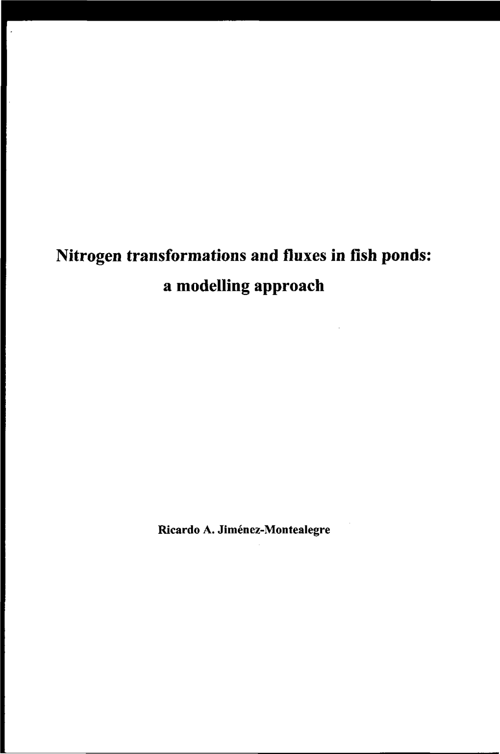 Nitrogen Transformations and Fluxes in Fish Ponds: a Modelling Approach