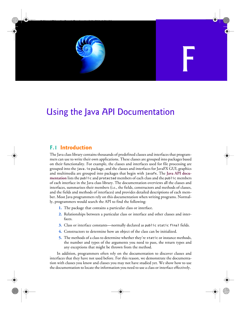 Using the Java API Documentation
