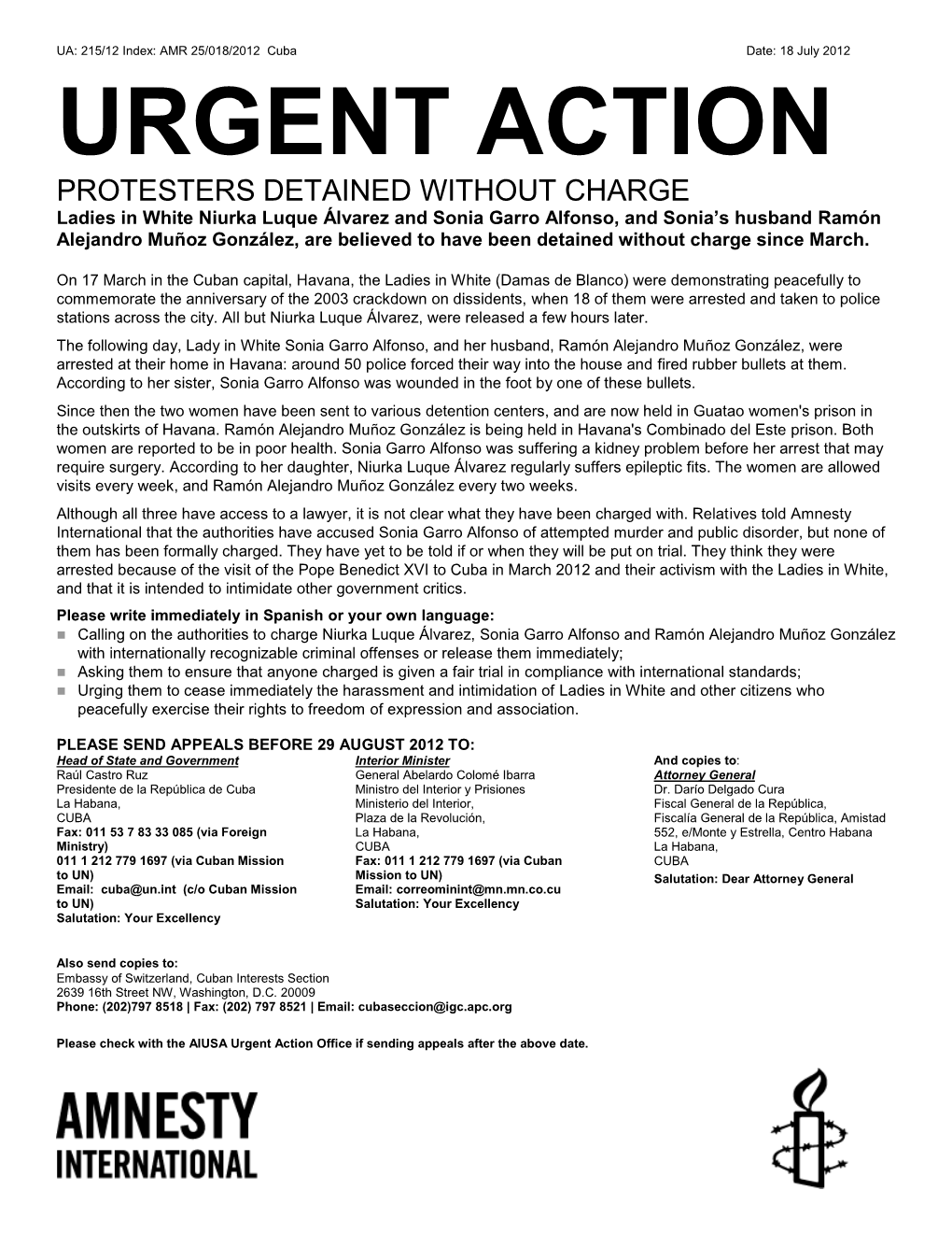 Urgent Action