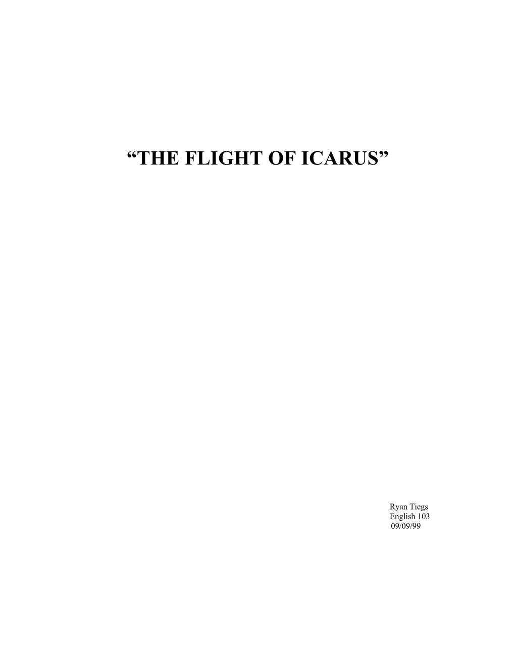 “The Flight of Icarus”