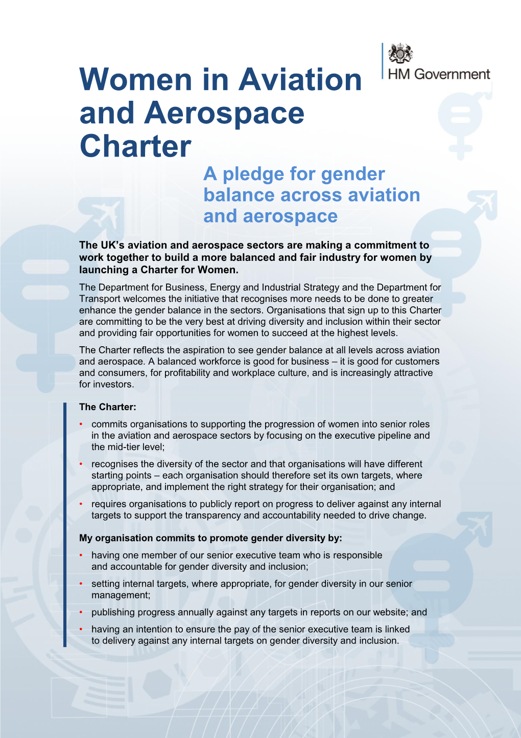 Women in Aviation and Aerospace Charter a Pledge for Gender Balance Across Aviation and Aerospace