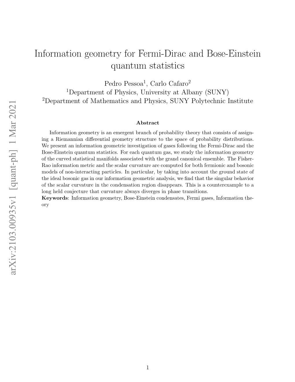 Information Geometry for Fermi-Dirac and Bose-Einstein Quantum Statistics