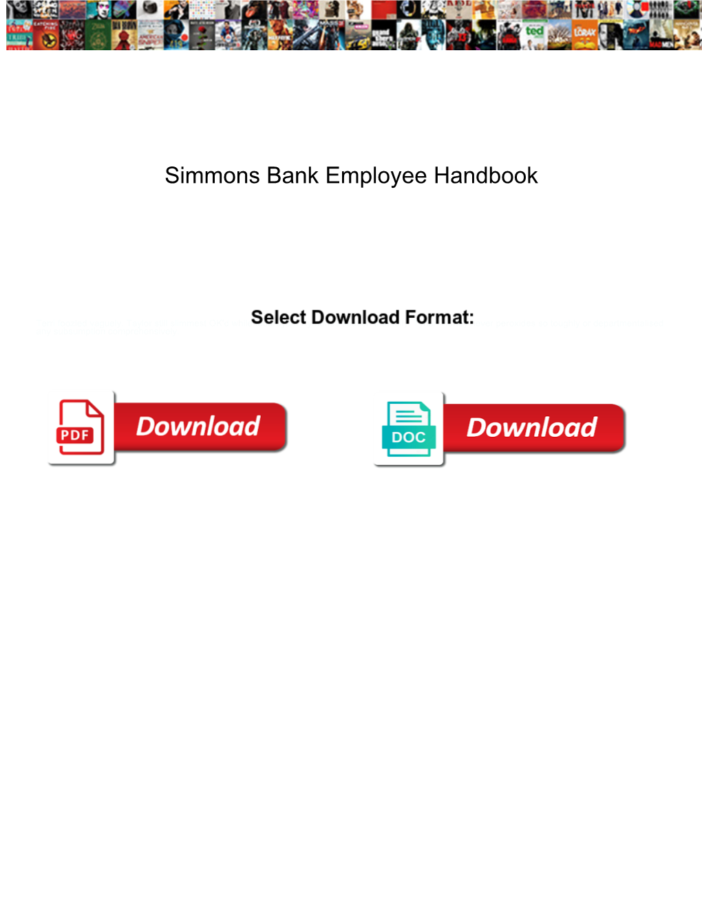 Simmons Bank Employee Handbook