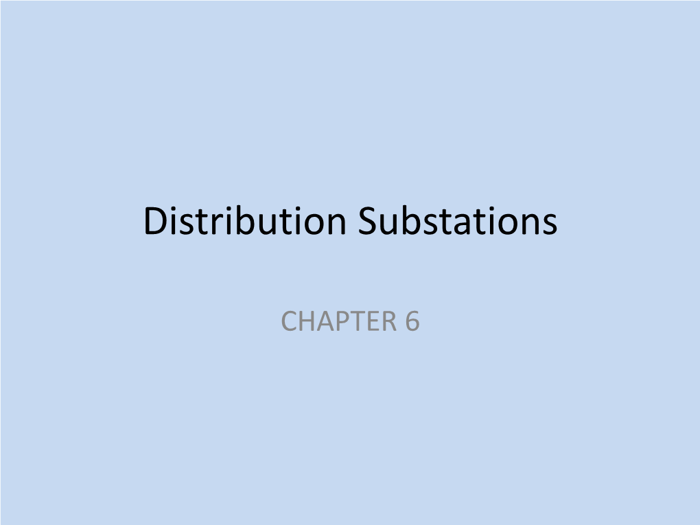 Distribution Substations