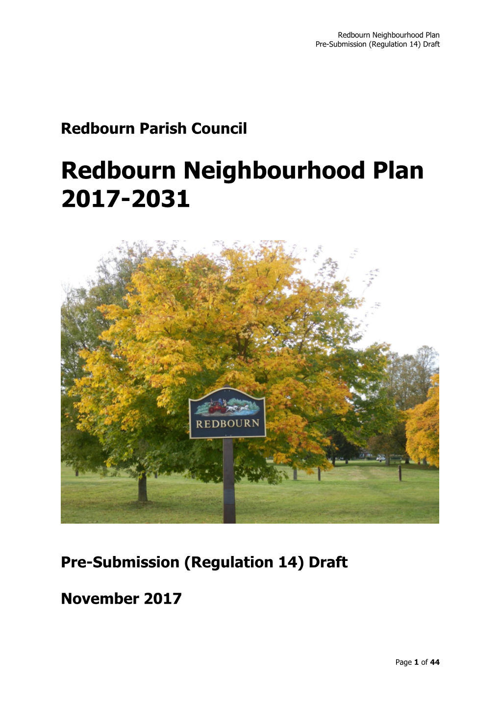 Redbourn Neighbourhood Plan 2017-2031