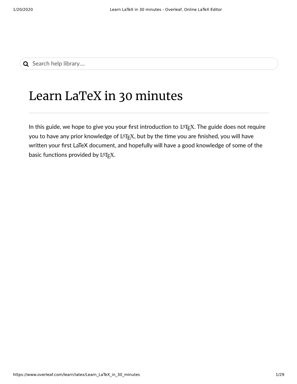 Learn Latex in 30 Minutes - Overleaf, Online Latex Editor
