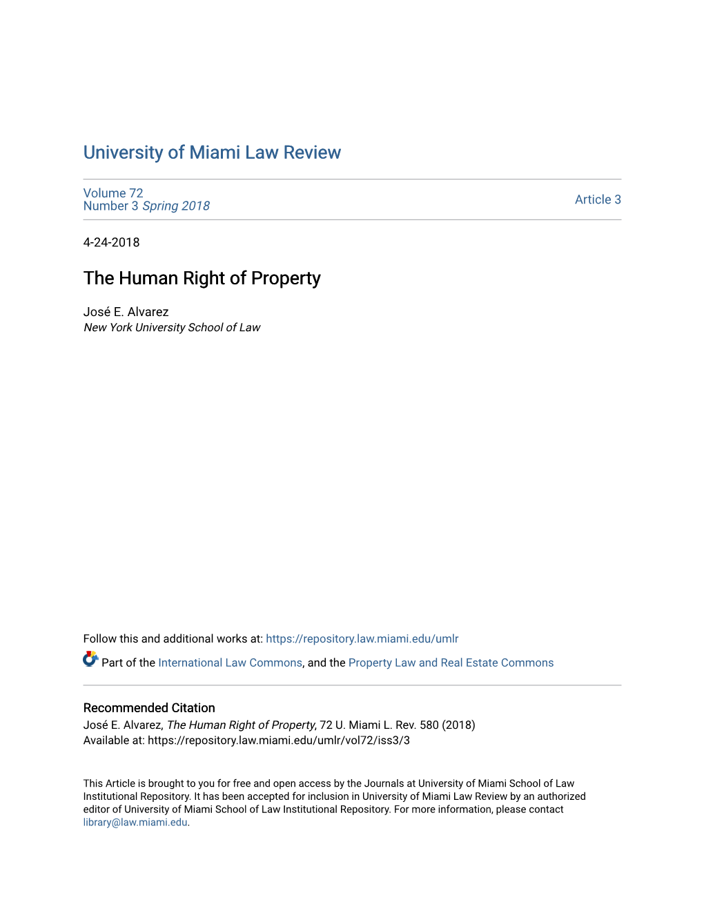 The Human Right of Property