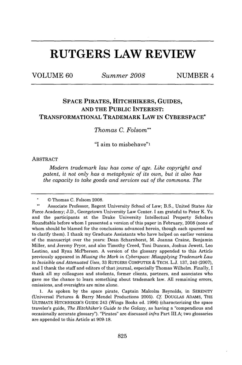 Transformational Trademark Law in Cyberspace*