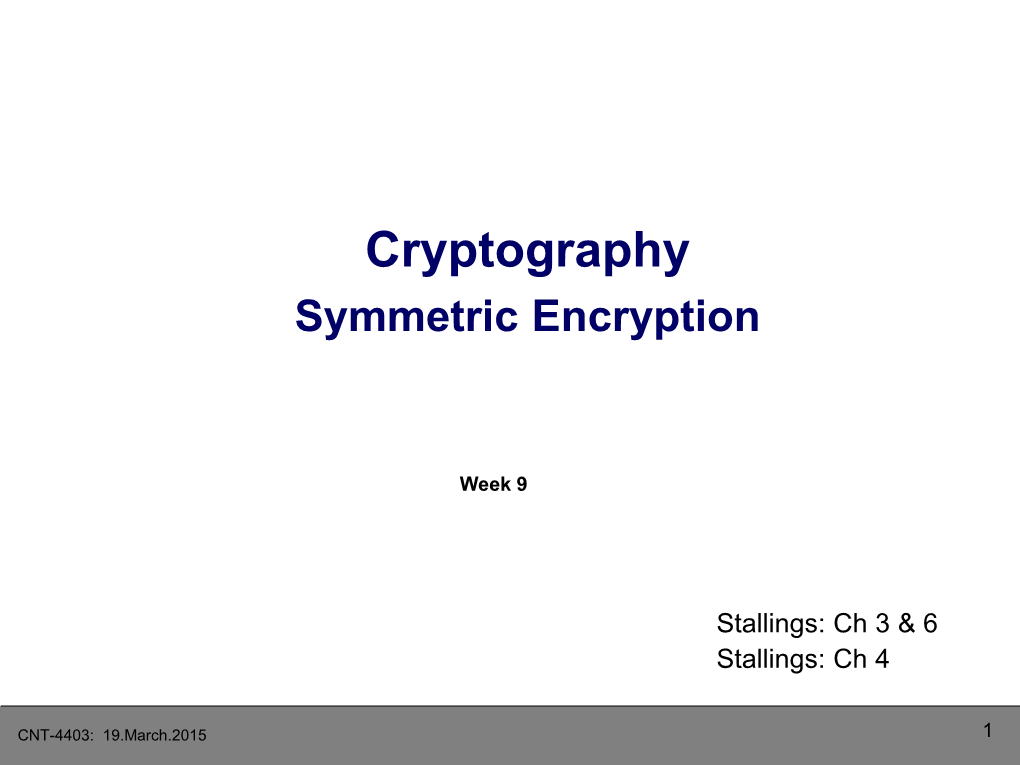 Cryptography Symmetric Encryption