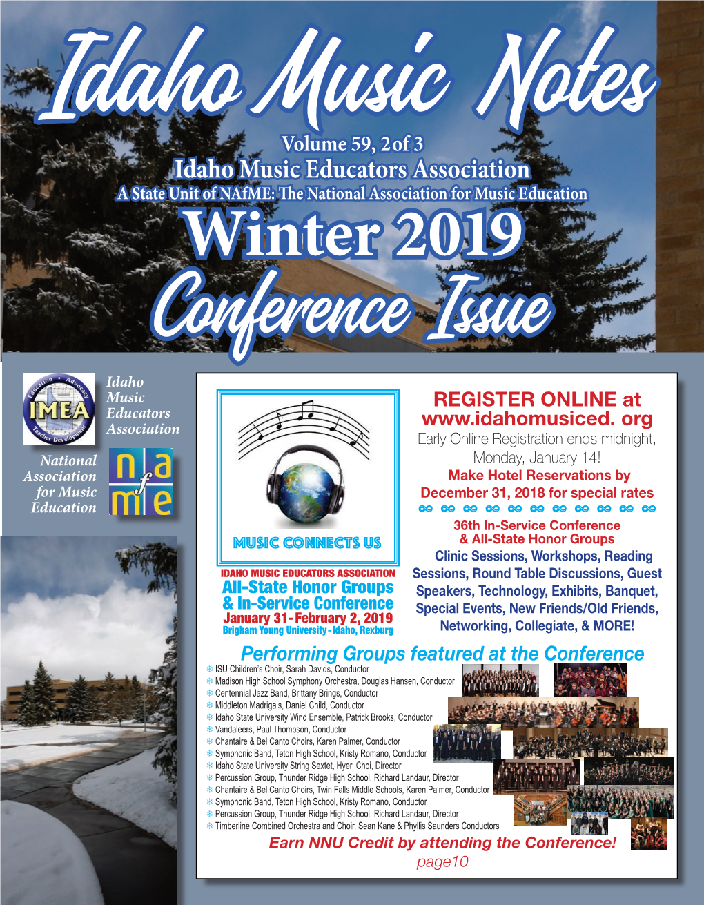 Winter 2019 Conference Issue Idaho Music Educators REGISTER ONLINE at Association