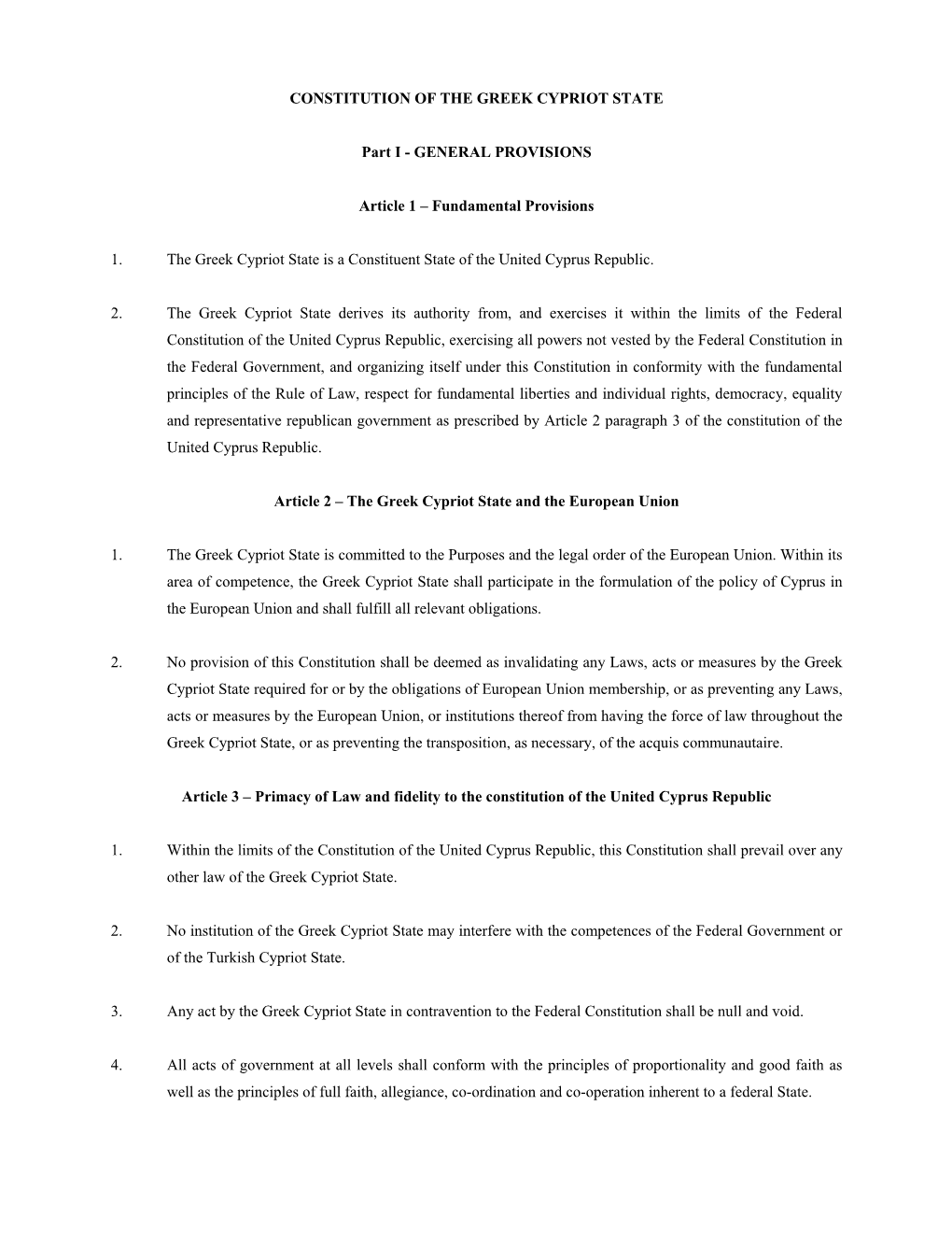 Constitution of the Greek Cypriot State