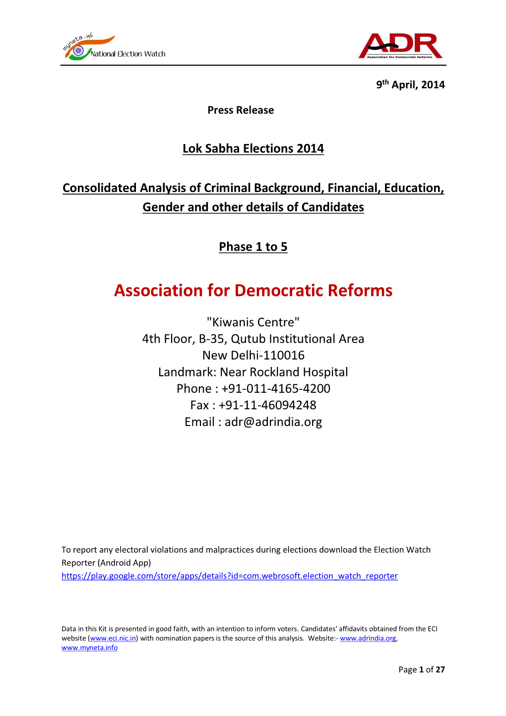 Association for Democratic Reforms