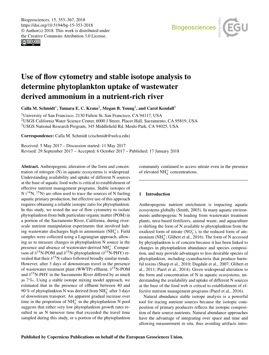 Use of Flow Cytometry and Stable Isotope Analysis to Determine