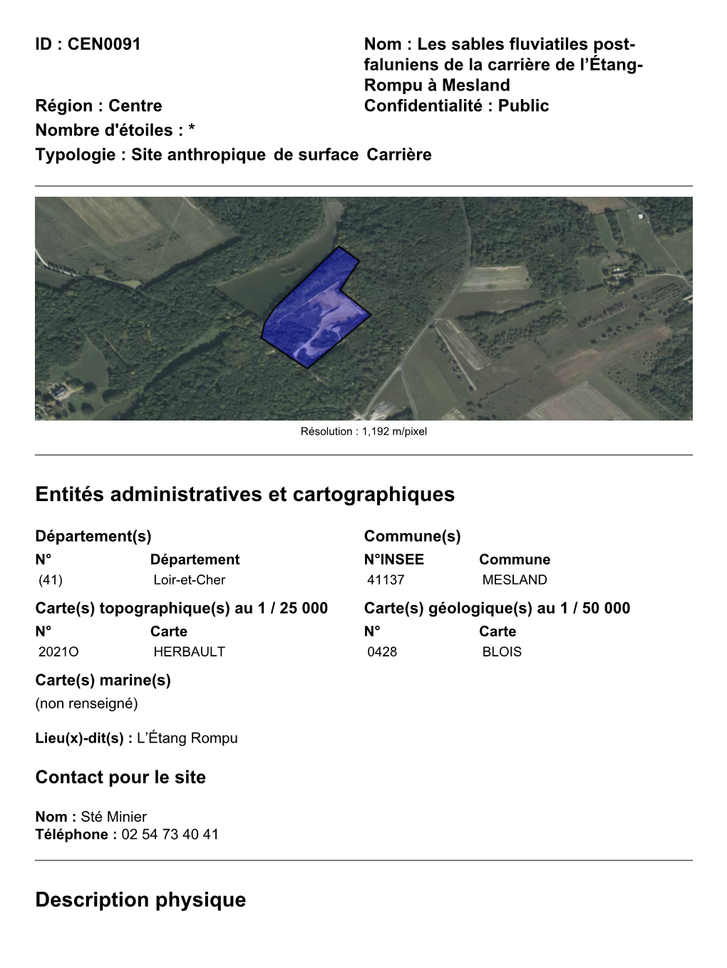 Entités Administratives Et Cartographiques Description Physique