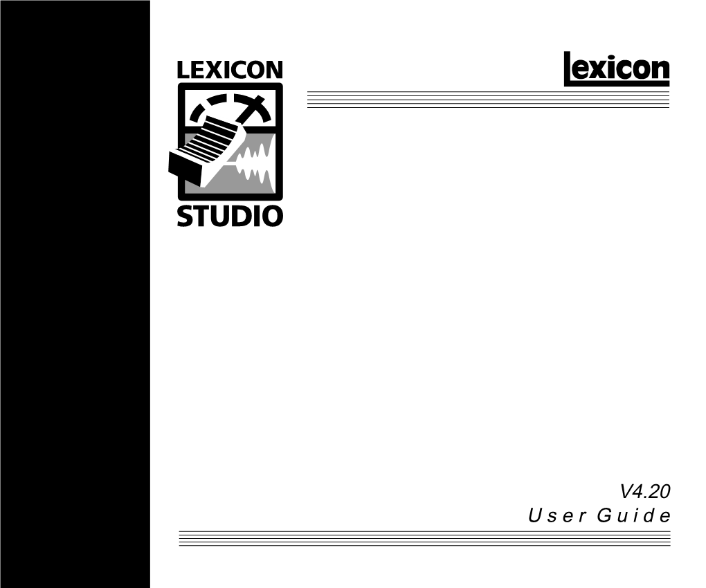Lexicon Studio Owner's Manual-English