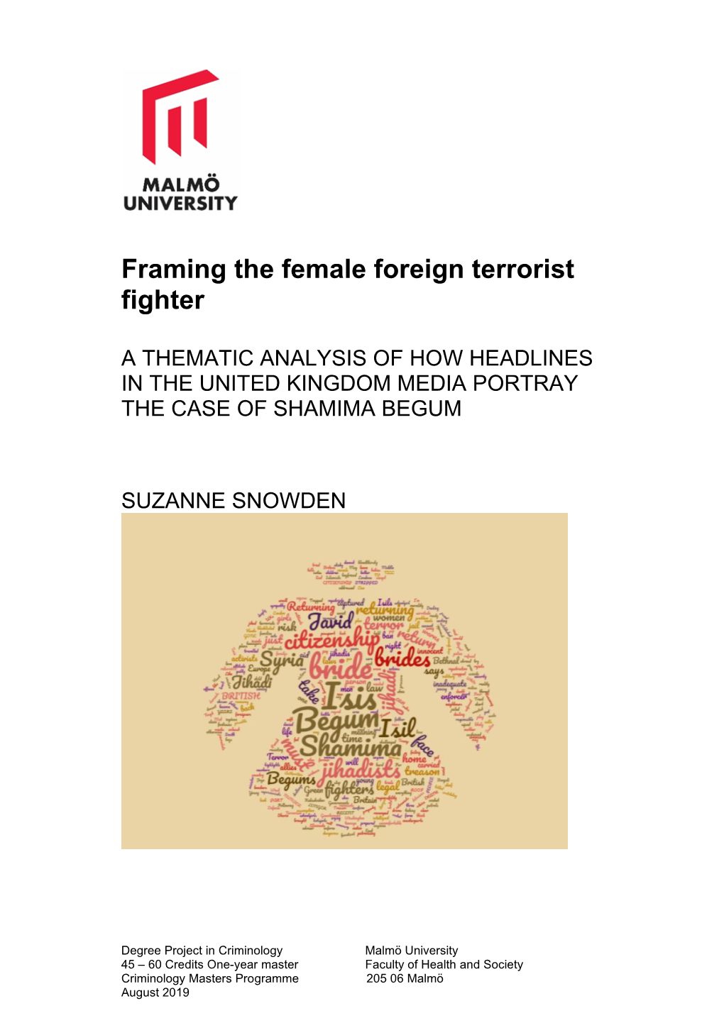 Framing the Female Foreign Terrorist Fighter