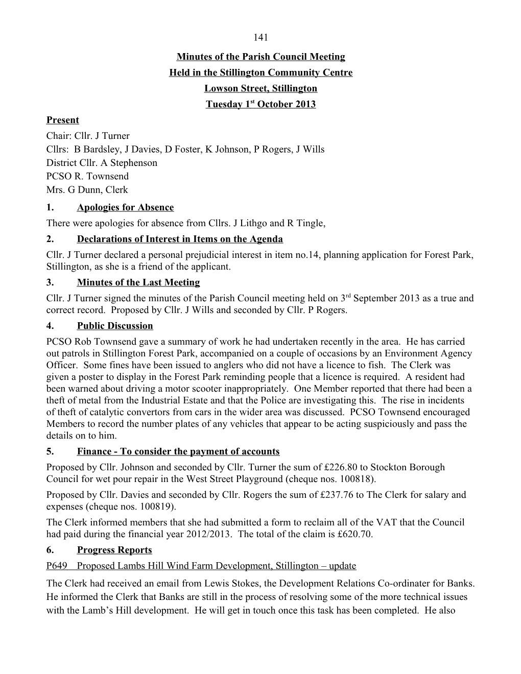 Minutes of the Parish Council Meeting s3