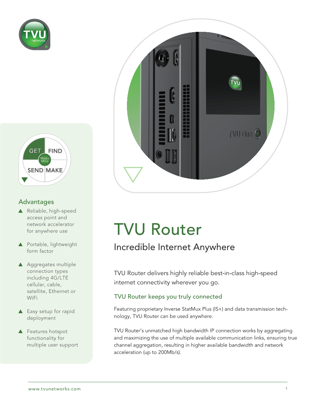 TVU Router Data Sheet Data Sheet 18 3 29