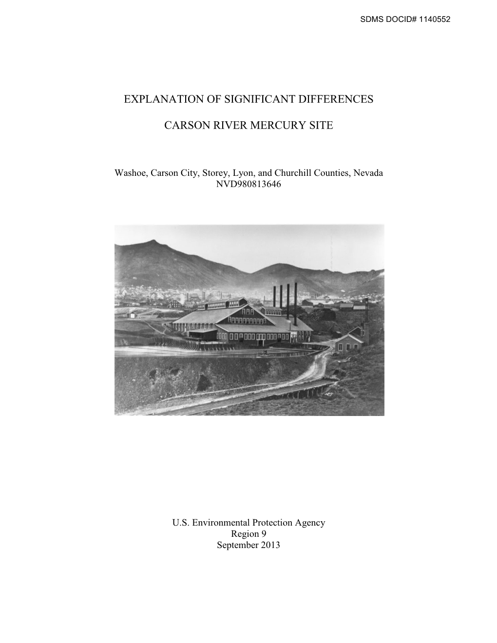 Explanation of Significant Differences Carson River