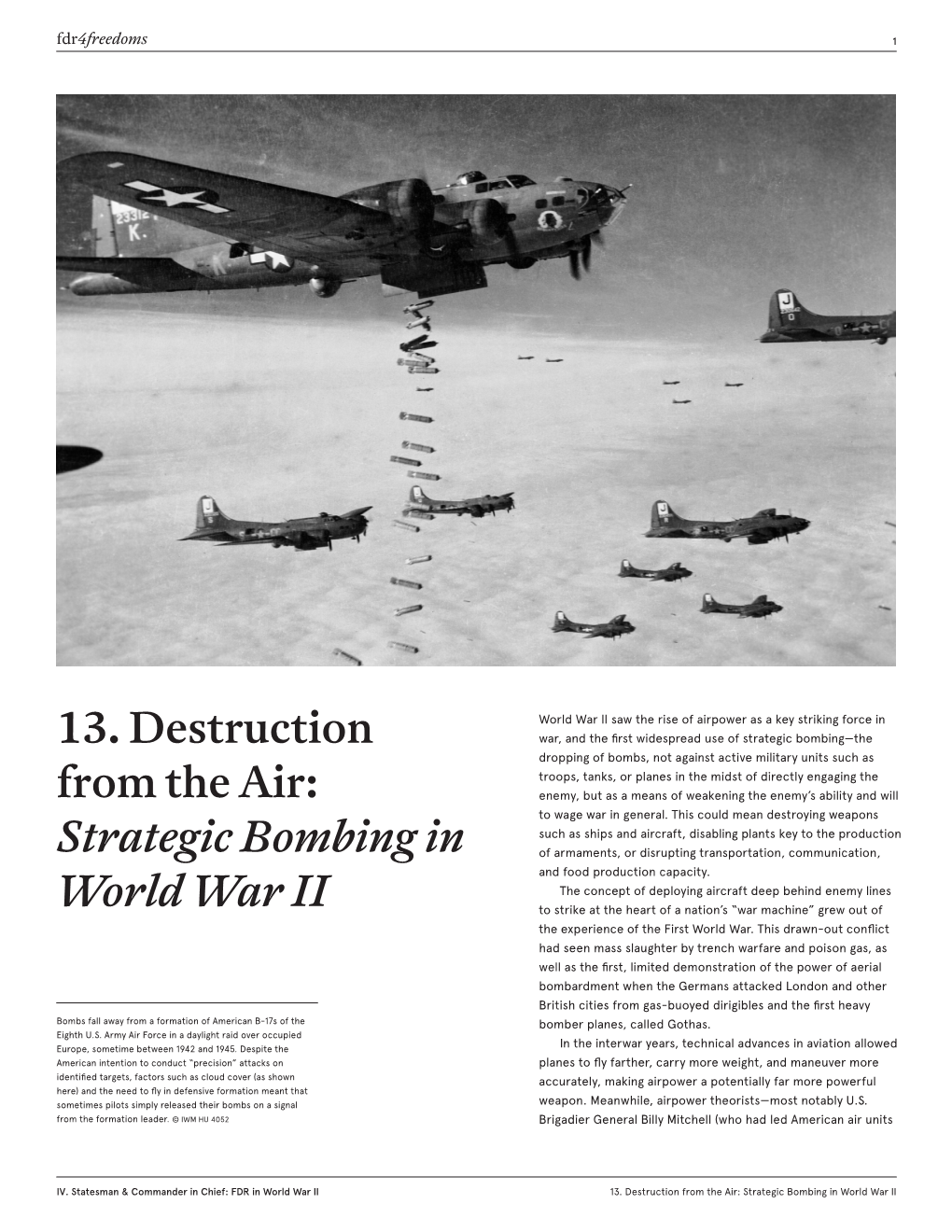 13. Destruction from the Air: Strategic Bombing in World War II Fdr4freedoms 2