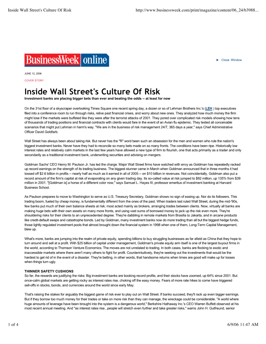 Inside Wall Street's Culture of Risk