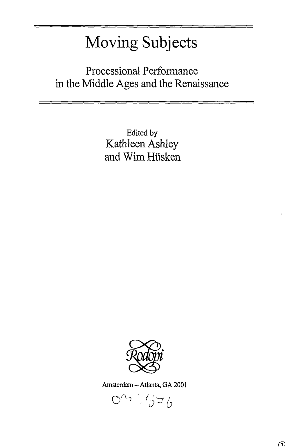 Processional Performance in the Middle Ages and the Renaissance