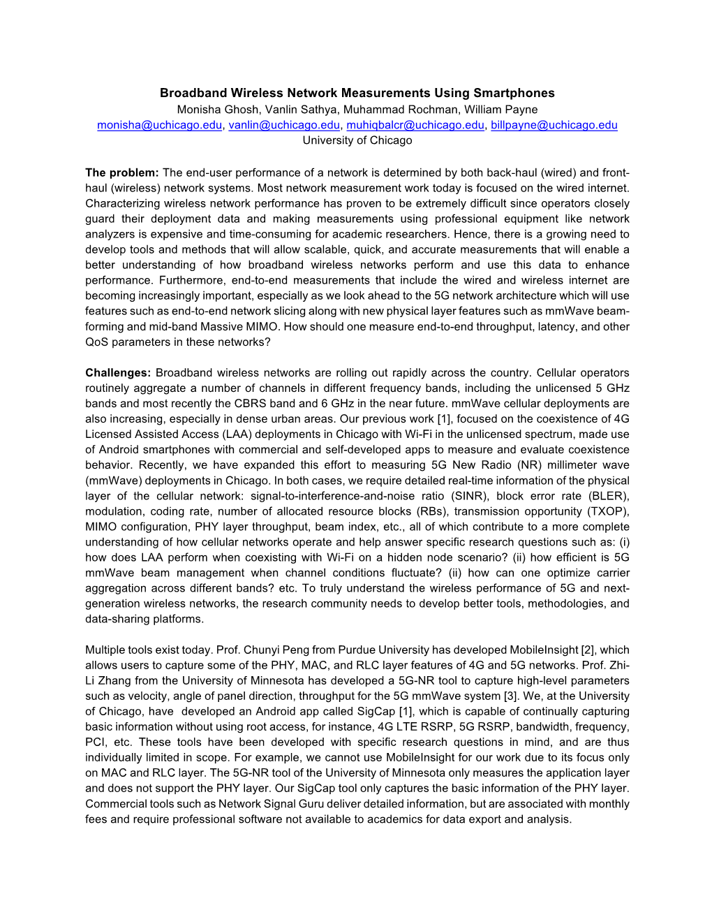 Broadband Wireless Network Measurements Using Smartphones