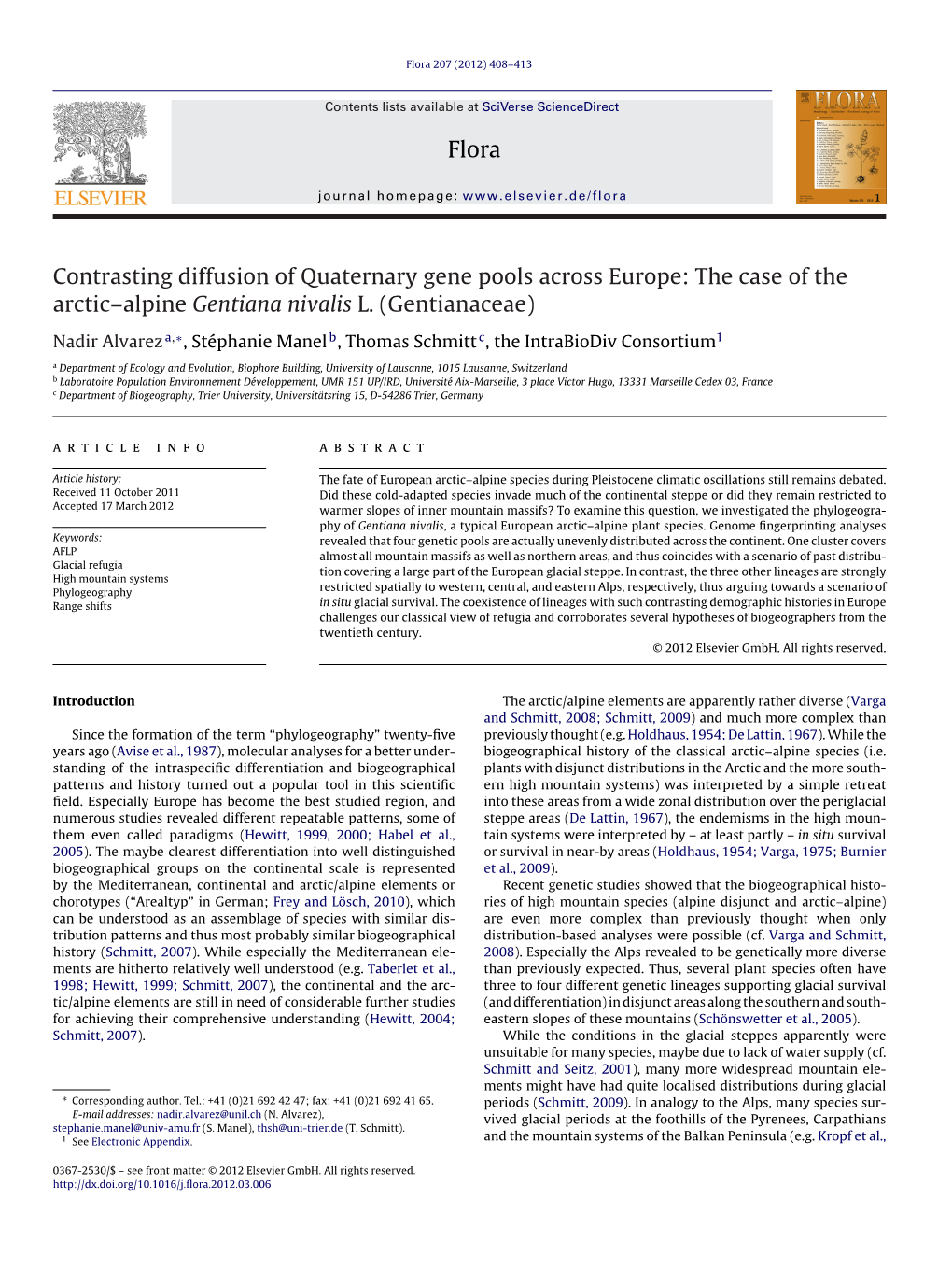 Contrasting Diffusion of Quaternary Gene Pools Across Europe: the Case of The